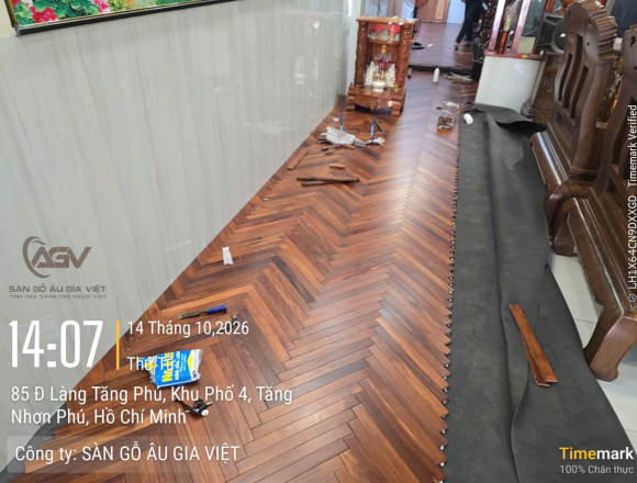  Dự án thi công sàn gỗ Căm Xe đường Làng Tăng Phú Thủ Đức